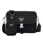 RE NYLON AND SAFFIANO LEATHER SHOULDER BAG