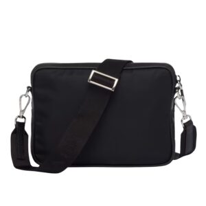 RE NYLON AND SAFFIANO LEATHER SHOULDER BAG