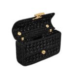 CHAIN SHOULDER BAG CLAUDE IN RAFFIA EFFECT TEXTILE