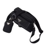 RE NYLON AND SAFFIANO LEATHER SHOULDER BAG