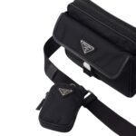 RE NYLON AND SAFFIANO LEATHER SHOULDER BAG