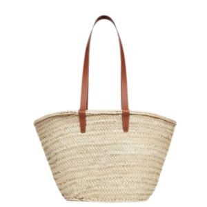 CELINE MEDIUM CLASSIC PANIER IN PALM LEAVER AND CALFSKIN