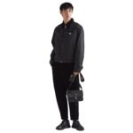 RE NYLON AND SAFFIANO LEATHER SHOULDER BAG
