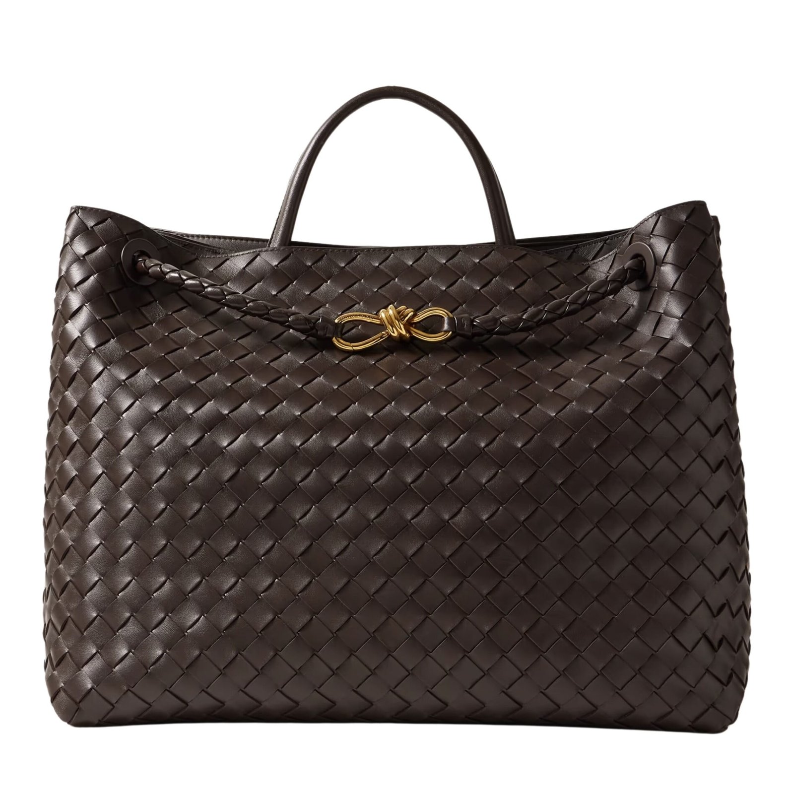 ANDIAMO LARGE EMBELLISHED INTRECCIATO LEATHER TOTE