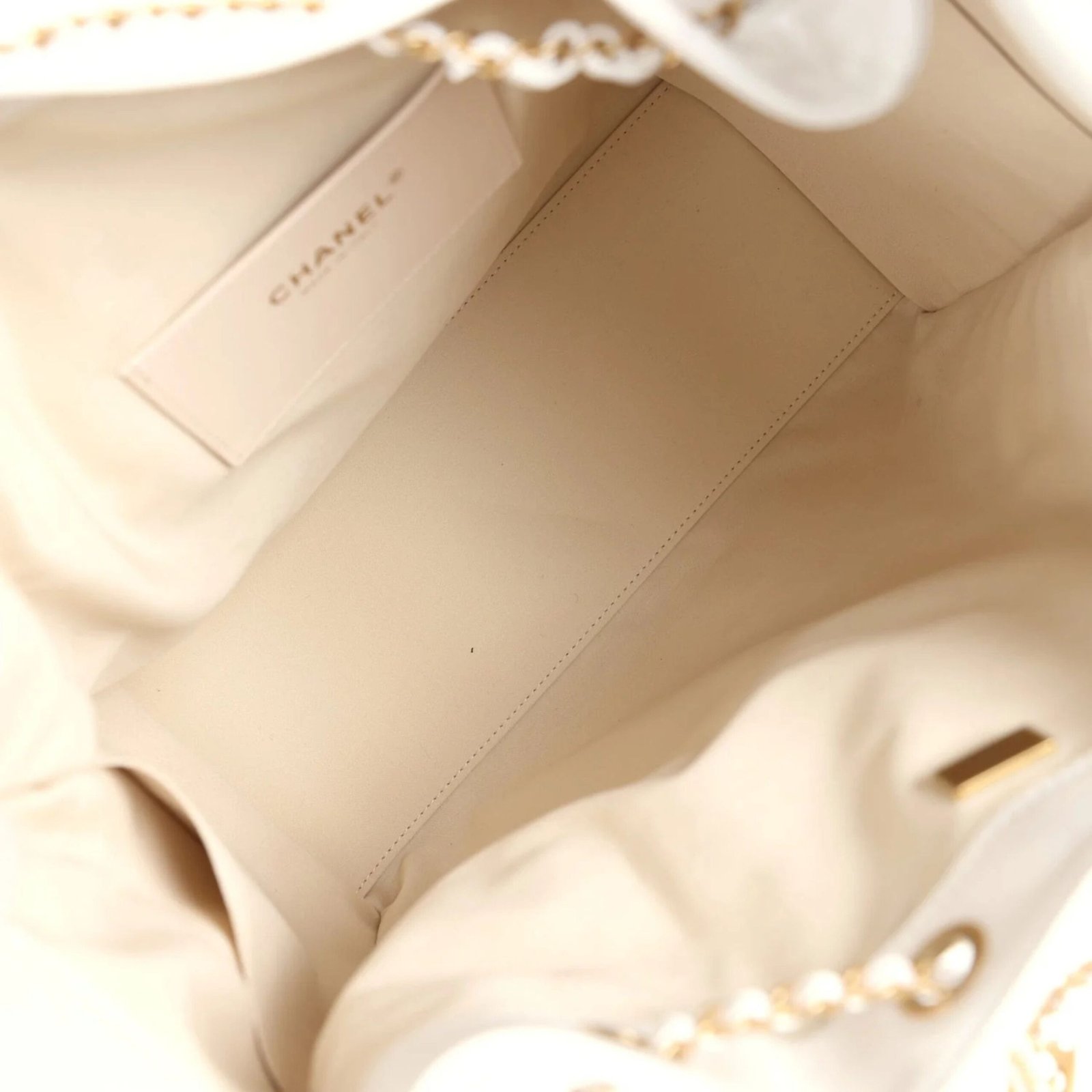 CHANEL MEDIUM 25 HOBO BAG WHITE CAVIAR ANTIQUE GOLD HARDWARE