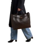ANDIAMO LARGE EMBELLISHED INTRECCIATO LEATHER TOTE