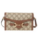 BEIGE AND DARK BROWN GG SUPREME CANVAS HORSEBIT 1955 MINI CROSSBODY BAG