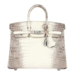 HERMES BIRKIN 25 HIMALAYA NILOTICUS CROCODILE DIAMOND ENCRUSTED PALLADIUM HARDWARE