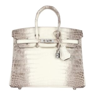 HERMES BIRKIN 25 HIMALAYA NILOTICUS CROCODILE DIAMOND ENCRUSTED PALLADIUM HARDWARE