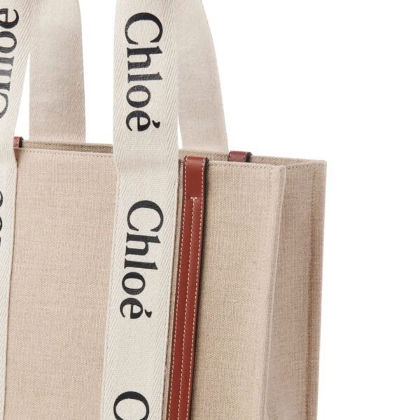 WOODY TOTE BAG IN LINEN