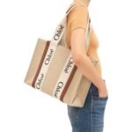 WOODY TOTE BAG IN LINEN