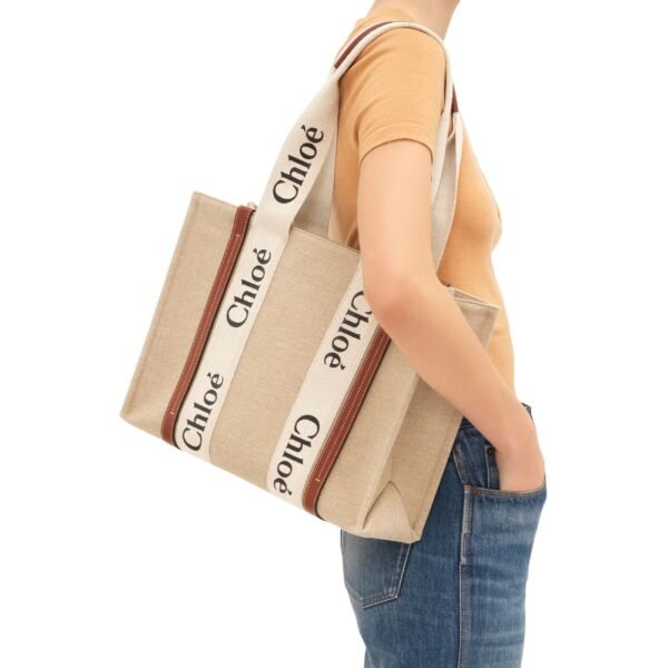 WOODY TOTE BAG IN LINEN