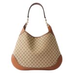 OPHIDIA LEATHER TRIMMED CANVAS JACQUARD SHOULDER BAG