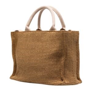 MARNI LOGO LETTERING RAFFIA TOTE BAG