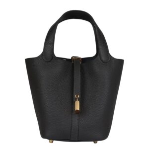 HERMES PICOTIN LOCK 18 DARK BRONZE CLEMENCE GOLD HARDWARE