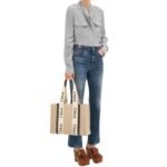 WOODY TOTE BAG IN LINEN