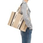 WOODY TOTE BAG IN LINEN