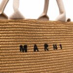 MARNI LOGO LETTERING RAFFIA TOTE BAG