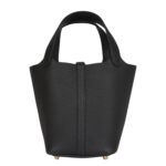 HERMES PICOTIN LOCK 18 DARK BRONZE CLEMENCE GOLD HARDWARE