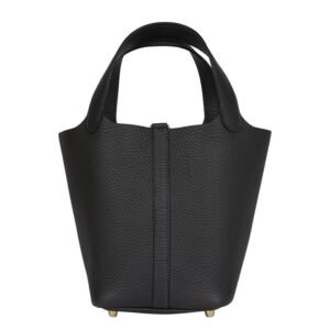 HERMES PICOTIN LOCK 18 DARK BRONZE CLEMENCE GOLD HARDWARE