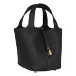 HERMES PICOTIN LOCK 18 DARK BRONZE CLEMENCE GOLD HARDWARE
