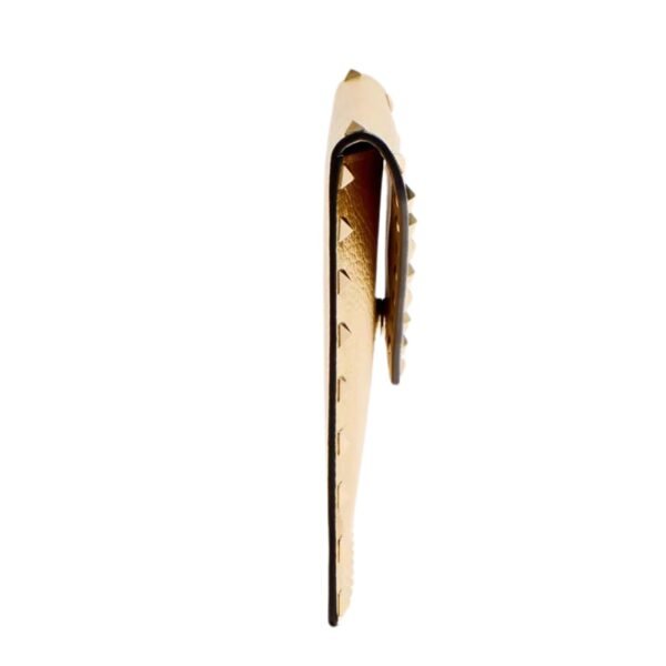 VALENTINO ROCKSTUD LAMINATED GRAINY CALFSKIN CLUTCH BAG