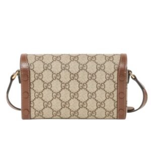 BEIGE AND DARK BROWN GG SUPREME CANVAS HORSEBIT 1955 MINI CROSSBODY BAG