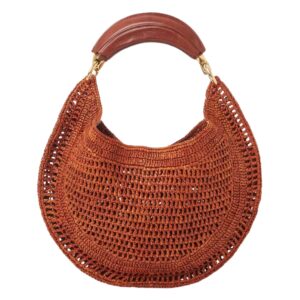 SUMMER BANANA HOBO BAG IN RAFFIA