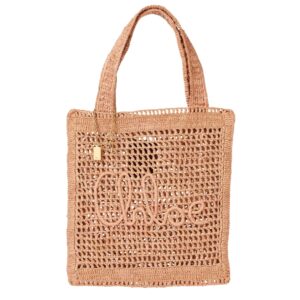 SUMMER BANANA RAFFIA EFFECT TOTE BAG