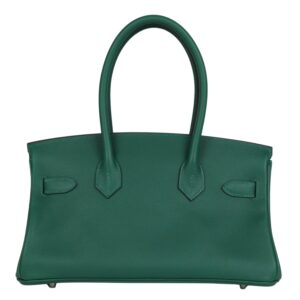HERMES SHOULDER BIRKIN LIGHT 29 VERT MOYEN EVERCOLOR PALLADIUM HARDWARE