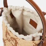 GG MINI RAFFIA EFFECT BUCKET BAG