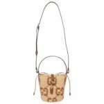 GG MINI RAFFIA EFFECT BUCKET BAG