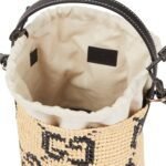 GG MINI RAFFIA EFFECT BUCKET BAG