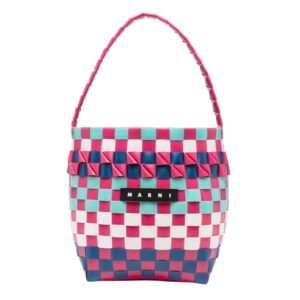MARNI KIDS MINI LOGO PATCH INTERWOVEN BAG