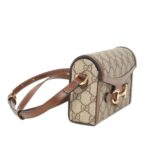 BEIGE AND DARK BROWN GG SUPREME CANVAS HORSEBIT 1955 MINI CROSSBODY BAG