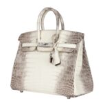 HERMES BIRKIN 25 HIMALAYA NILOTICUS CROCODILE DIAMOND ENCRUSTED PALLADIUM HARDWARE
