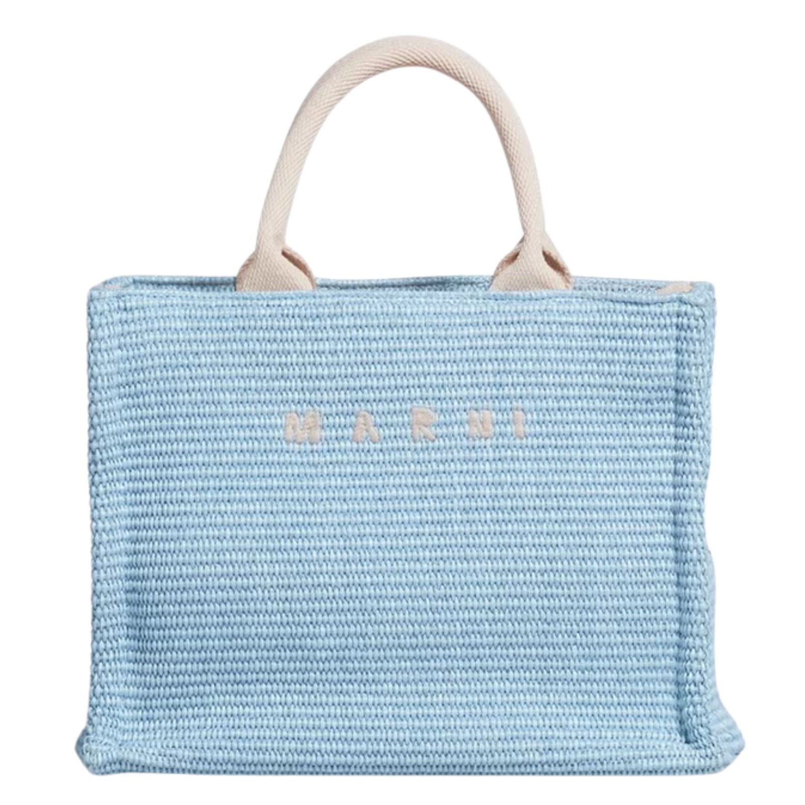 MARNI SMALL BASKET RAFFIA TOTE BAG
