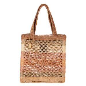 SUMMER BANANA RAFFIA EFFECT TOTE BAG