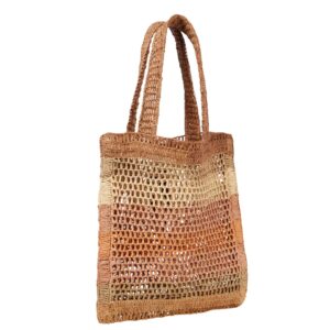 SUMMER BANANA RAFFIA EFFECT TOTE BAG