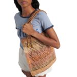 SUMMER BANANA RAFFIA EFFECT TOTE BAG