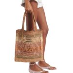 SUMMER BANANA RAFFIA EFFECT TOTE BAG