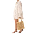 SUMMER BANANA TOTE BAG IN RAFFIA