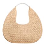 CELINE CLASSIC PANIER HOBO BAG IN RAFFIA AND CALFSKIN