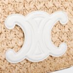 CELINE CLASSIC PANIER HOBO BAG IN RAFFIA AND CALFSKIN