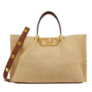 VALENTINO MEDIUM STRAW SUMMER TOTE
