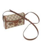 BEIGE AND DARK BROWN GG SUPREME CANVAS HORSEBIT 1955 MINI CROSSBODY BAG