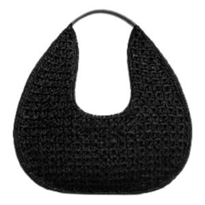 CELINE CLASSIC PANIER HOBO BAG IN RAFFIA AND CALFSKIN