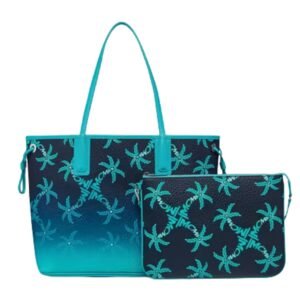 MCM LIZ SHOPPER IN STUDDED PALM CANVAS