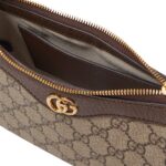 GUCCI OPHIDIA EMBELLISHED TEXTURED LEATHER TRIMMED PRINTED COATED CANVAS SHOULDER BAG
