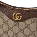 GUCCI OPHIDIA EMBELLISHED TEXTURED LEATHER TRIMMED PRINTED COATED CANVAS SHOULDER BAG